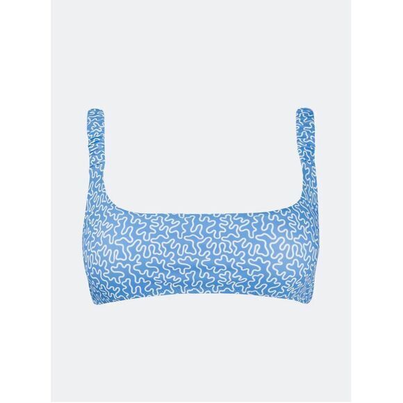 NEW FISCH Colombier Square Neck Bikini Top, Blue, Medium - Picture 1 of 10